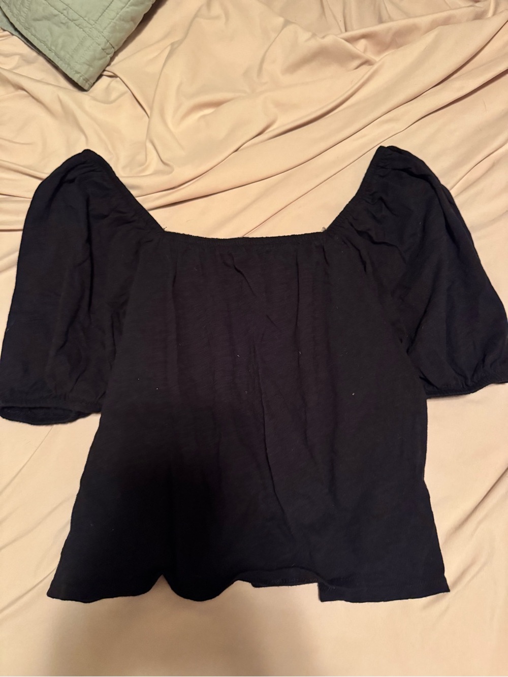 Old Navy Black Puff-Sleeve Off-Shoulder Blouse